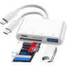 Lecteur de carte SD Lightning, lecteur de carte SD iPhone, lecteur de carte S-D Lightning, adaptateur de carte S-D iPhone pour i