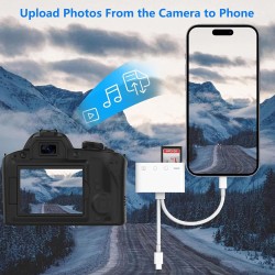 Lecteur de carte SD Lightning, lecteur de carte SD iPhone, lecteur de carte S-D Lightning, adaptateur de carte S-D iPhone pour i