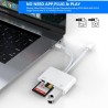 Lecteur de carte SD Lightning, lecteur de carte SD iPhone, lecteur de carte S-D Lightning, adaptateur de carte S-D iPhone pour i