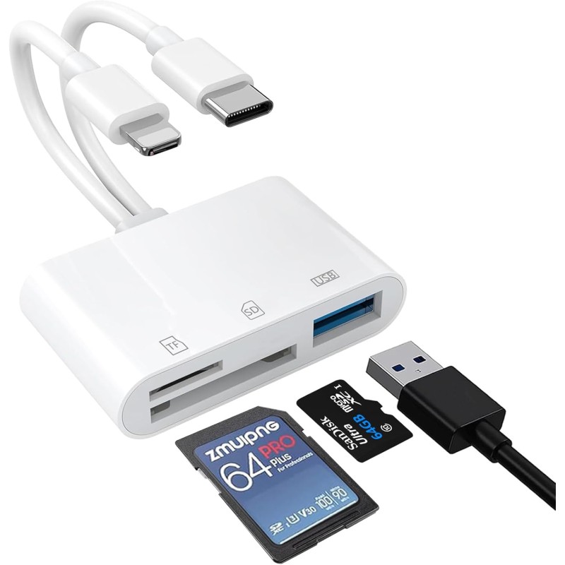 Lecteur de carte SD iPhone Oliveria, lecteur de carte SD Lightning pour iPhone - Lecteur de carte S-D Lightning pour iPhone 15/1