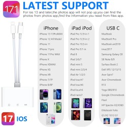 Lecteur de carte SD iPhone Oliveria, lecteur de carte SD Lightning pour iPhone - Lecteur de carte S-D Lightning pour iPhone 15/1