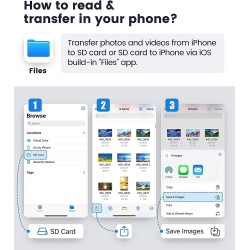 Lecteur de carte SD iPhone Oliveria, lecteur de carte SD Lightning pour iPhone - Lecteur de carte S-D Lightning pour iPhone 15/1