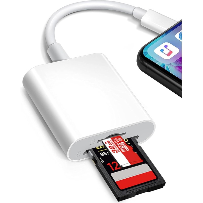 [Apple MFi Certified] Lecteur de Carte SD pour iPhone iPad, Lightning Adaptateur de Carte SD, Lecteur de Carte mémoire pour ipho