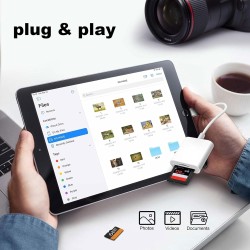 [Apple MFi Certified] Lecteur de Carte SD pour iPhone iPad, Lightning Adaptateur de Carte SD, Lecteur de Carte mémoire pour ipho