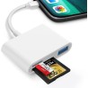 Lecteur de Carte SD et Micro SD Plug and Play pour iPhone 14/13/12/11, 3 en 1 avec Port USB