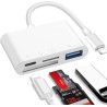 Lecteur de carte SD 4 en 1 pour iPhone et iPad, lecteur de carte mémoire pour iPhone 14/13/12/11/X/XS/XR/8/7 iPad, Plug and Play