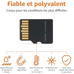 Amazon Basics Carte microSDXC 256 Go avec Adaptateur, Vitesse de Lecture jusqu’à 200 Mo/s, Lot de 1