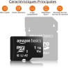 Amazon Basics Carte Mémoire MicroSDXC, 1 TB, avec Adaptateur SD, A2, U3, vitesse de lecture maximale de 100 Mo/s, Noir