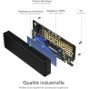 SABRENT Adaptateur SSD M.2 NVMe à PCIe avec dissipateur thermique en aluminium et tampon thermique, carte M.2 NVMe vers PCIE 3.0