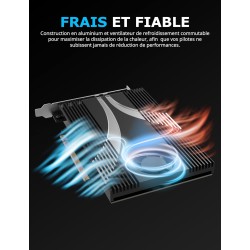 SABRENT Carte d'adaptateur à 4 disques NVMe SSD vers PCIe 4.0 X 16 avec Refroidissement Actif [EC-P4BF]
