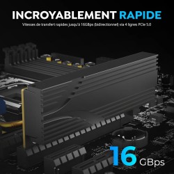 SABRENT Carte d'extension sans Outil M.2 NVMe SSD vers PCIe x16 (AIC) avec dissipateur Thermique, Adaptateur PCIe M.2 pour SSD P