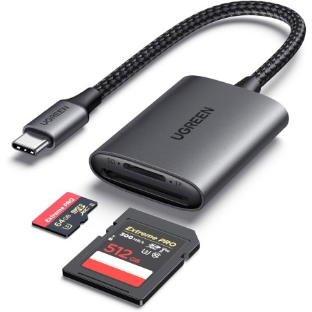 Uvert sd4.0 uhs ii lecteur carte sd usb c 312mb/s super vitesse adaptateur de microsd nylon tressé card reader compatible avec m