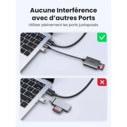 Uvert sd4.0 uhs ii lecteur carte sd usb c 312mb/s super vitesse adaptateur de microsd nylon tressé card reader compatible avec m