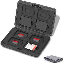 Étui pour Cartes Mémoire 16 Emplacements Résistant à l'eau, 8 SD + 8 Micro SD Cards, Boîte Plastique pour Micro SD SDXC SDHC TF 