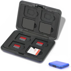 Étui pour Cartes Mémoire 16 Emplacements Résistant à l'eau, 8 SD + 8 Micro SD Cards, Boîte Plastique pour Micro SD SDXC SDHC TF 