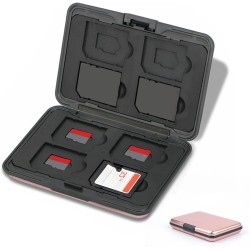 Étui pour Cartes Mémoire 16 Emplacements Résistant à l'eau, 8 SD + 8 Micro SD Cards, Boîte Plastique pour Micro SD SDXC SDHC TF 