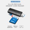 SmartQ C307 Lecteur de Cartes Portable USB 3.0 pour SD, SDHC, SDXC, MicroSD, MicroSDHC, MicroSDXC, avec Design Tout-en-Un avancé
