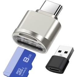 Lecteur de Carte SD, USB C Lecteur de Carte Micro SD, Adaptateur de Lecteur de Carte Mémoire TF, Compatible avec MacBook, Samsun