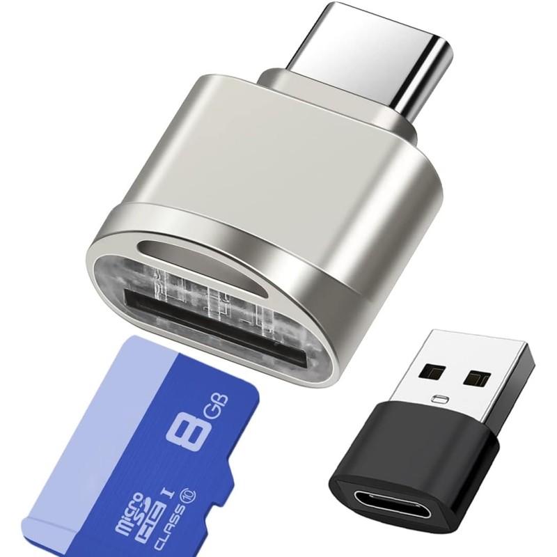 Lecteur de Carte SD, USB C Lecteur de Carte Micro SD, Adaptateur de Lecteur de Carte Mémoire TF, Compatible avec MacBook, Samsun