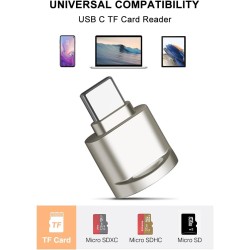 Lecteur de Carte SD, USB C Lecteur de Carte Micro SD, Adaptateur de Lecteur de Carte Mémoire TF, Compatible avec MacBook, Samsun