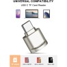 Lecteur de Carte SD, USB C Lecteur de Carte Micro SD, Adaptateur de Lecteur de Carte Mémoire TF, Compatible avec MacBook, Samsun