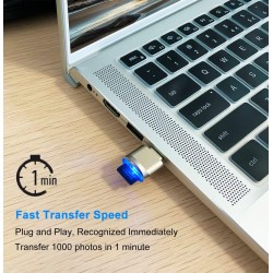 Lecteur de Carte SD, USB C Lecteur de Carte Micro SD, Adaptateur de Lecteur de Carte Mémoire TF, Compatible avec MacBook, Samsun