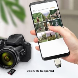 Lecteur de Carte SD, USB C Lecteur de Carte Micro SD, Adaptateur de Lecteur de Carte Mémoire TF, Compatible avec MacBook, Samsun