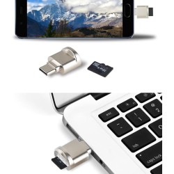 Lecteur de Carte SD, USB C Lecteur de Carte Micro SD, Adaptateur de Lecteur de Carte Mémoire TF, Compatible avec MacBook, Samsun