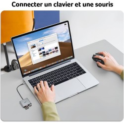 acer Lecteur de Cartes SD avec USB 3.0, 3 en 1 USB C SD Card Reader 3.0, Adapateur pour SD/Micro SD/SDHC/SDXC/MMC, Compatible av