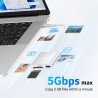 acer Lecteur de Cartes SD avec USB 3.0, 3 en 1 USB C SD Card Reader 3.0, Adapateur pour SD/Micro SD/SDHC/SDXC/MMC, Compatible av