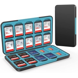 HEIYING Rangement Carte Mémoire pour Cartes SD/TF, Étui de Stockage Portable pour Carte SD Compatible avec 20 SDXC SDHC et 20 TF