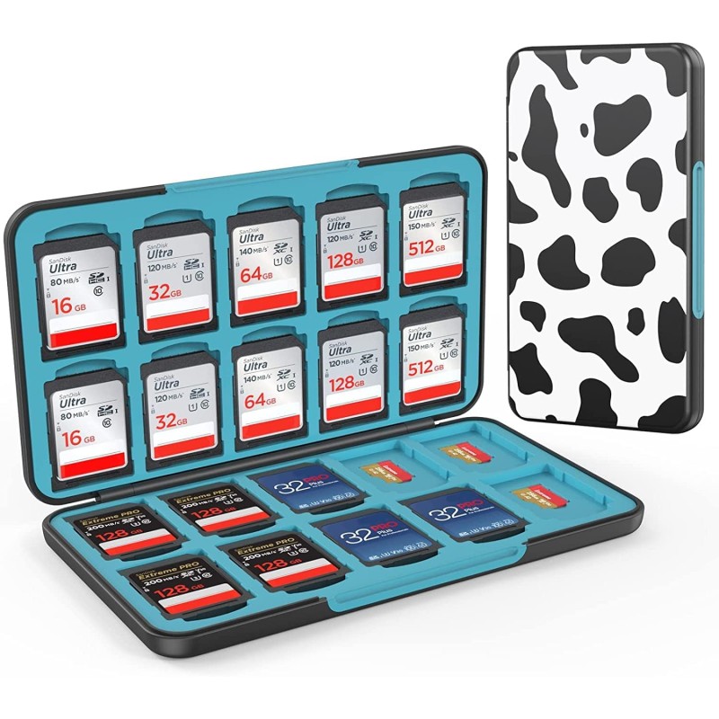HEIYING Rangement Carte Mémoire pour Cartes SD/TF, Étui de Stockage Portable pour Carte SD Compatible avec 20 SDXC SDHC et 20 TF