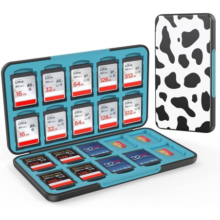 HEIYING Rangement Carte Mémoire pour Cartes SD/TF, Étui de Stockage Portable pour Carte SD Compatible avec 20 SDXC SDHC et 20 TF
