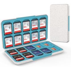 HEIYING Rangement Carte Mémoire pour Cartes SD/TF, Étui de Stockage Portable pour Carte SD Compatible avec 20 SDXC SDHC et 20 TF
