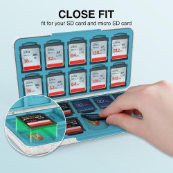 HEIYING Rangement Carte Mémoire pour Cartes SD/TF, Étui de Stockage Portable pour Carte SD Compatible avec 20 SDXC SDHC et 20 TF