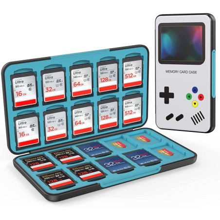 HEIYING Rangement Carte Mémoire pour Cartes SD/TF, Étui de Stockage Portable pour Carte SD Compatible avec 20 SDXC SDHC et 20 TF