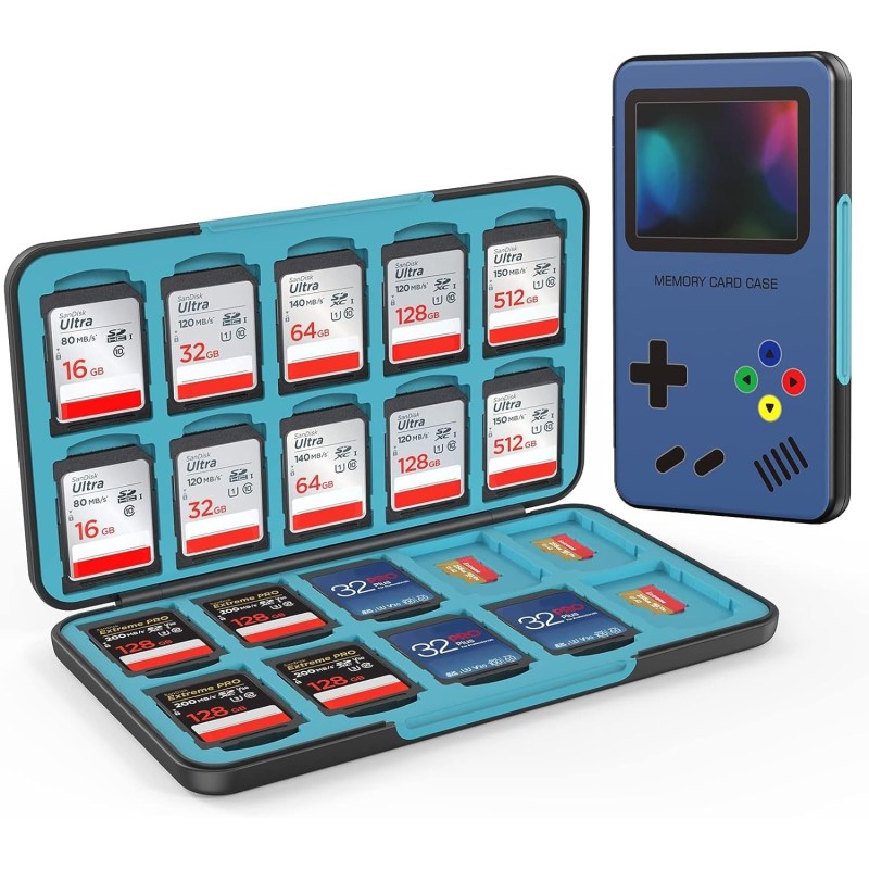 HEIYING Rangement Carte Mémoire pour Cartes SD/TF, Étui de Stockage Portable pour Carte SD Compatible avec 20 SDXC SDHC et 20 TF