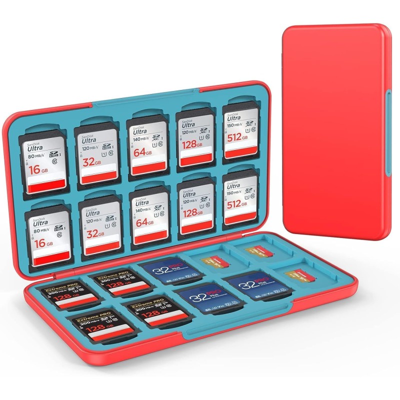 HEIYING Rangement Carte Mémoire pour Cartes SD/TF, Étui de Stockage Portable pour Carte SD Compatible avec 20 SDXC SDHC et 20 TF