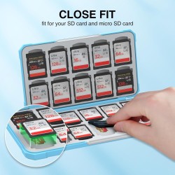 HEIYING Rangement Carte Mémoire pour Cartes SD/TF, Étui de Stockage Portable pour Carte SD Compatible avec 20 SDXC SDHC et 20 TF