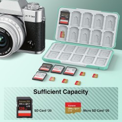 HEIYING Rangement Carte Mémoire pour Cartes SD/TF, Étui de Stockage Portable pour Carte SD Compatible avec 20 SDXC SDHC et 20 TF