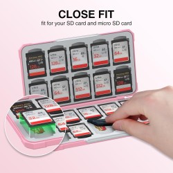 HEIYING Rangement Carte Mémoire pour Cartes SD/TF, Étui de Stockage Portable pour Carte SD Compatible avec 20 SDXC SDHC et 20 TF