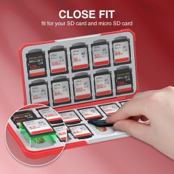 HEIYING Rangement Carte Mémoire pour Cartes SD/TF, Étui de Stockage Portable pour Carte SD Compatible avec 20 SDXC SDHC et 20 TF