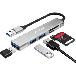 5 en 1 Adaptateur 1 USB 3.0 et 2 USB 2.0, Multiport Hub Lecteurs de Carte Mémoire pour SD/Micro SD/MMC/TF/SDXC/SDHC etc.