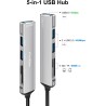 5 en 1 Adaptateur 1 USB 3.0 et 2 USB 2.0, Multiport Hub Lecteurs de Carte Mémoire pour SD/Micro SD/MMC/TF/SDXC/SDHC etc.