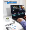 5 en 1 Adaptateur 1 USB 3.0 et 2 USB 2.0, Multiport Hub Lecteurs de Carte Mémoire pour SD/Micro SD/MMC/TF/SDXC/SDHC etc.