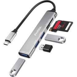 Lecteur de Carte SD/Micro SD, 5 en 1 Adaptateur USB C avec Lecteur de Carte SD/TF, 1 USB 3.0 et 2 USB 2.0, Multiport Hub USB C L