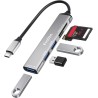 Lecteur de Carte SD/Micro SD, 5 en 1 Adaptateur USB C avec Lecteur de Carte SD/TF, 1 USB 3.0 et 2 USB 2.0, Multiport Hub USB C L