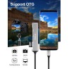 Lecteur de Carte SD/Micro SD, 5 en 1 Adaptateur USB C avec Lecteur de Carte SD/TF, 1 USB 3.0 et 2 USB 2.0, Multiport Hub USB C L