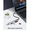 Lecteur de Carte SD/Micro SD, 5 en 1 Adaptateur USB C avec Lecteur de Carte SD/TF, 1 USB 3.0 et 2 USB 2.0, Multiport Hub USB C L