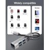 Lecteur de Carte SD/Micro SD, 5 en 1 Adaptateur USB C avec Lecteur de Carte SD/TF, 1 USB 3.0 et 2 USB 2.0, Multiport Hub USB C L